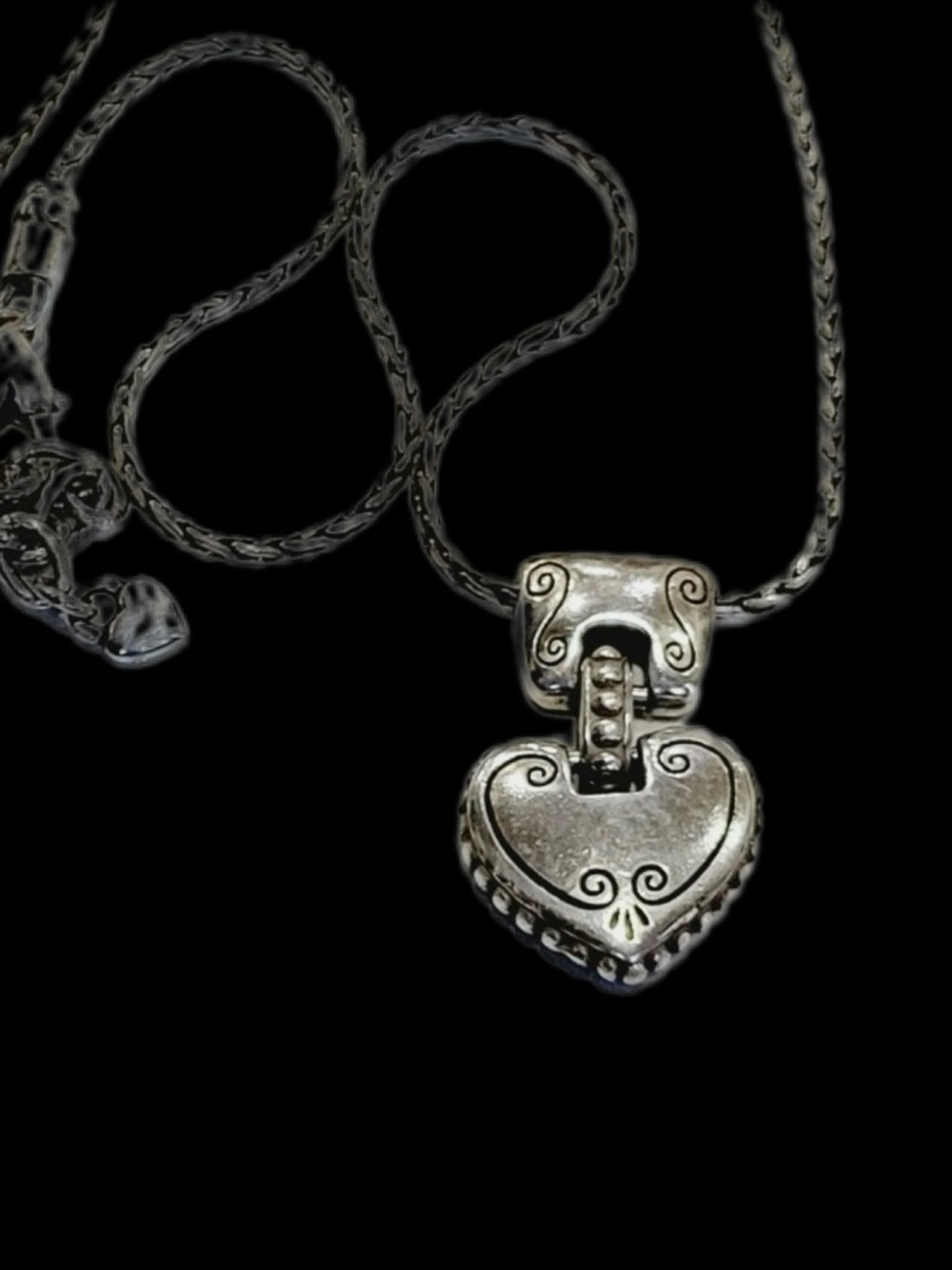 Vintage Brighton SilverTone  Chain
Necklace Heart Pendant - Picture 2 of 10